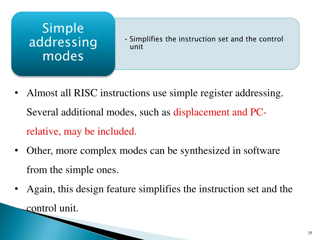 simple addressing modes