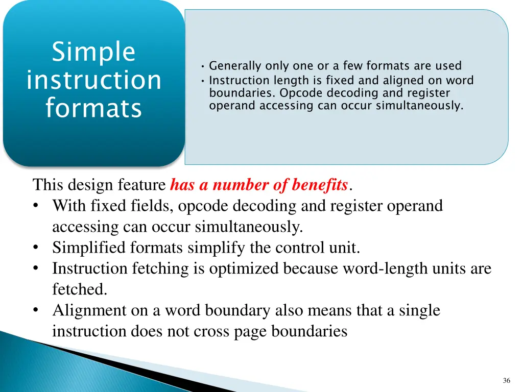 simple instruction formats