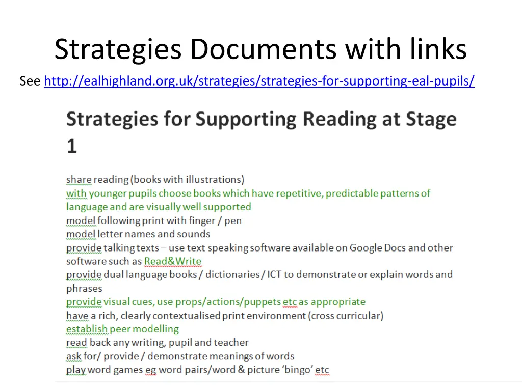 strategies documents with links