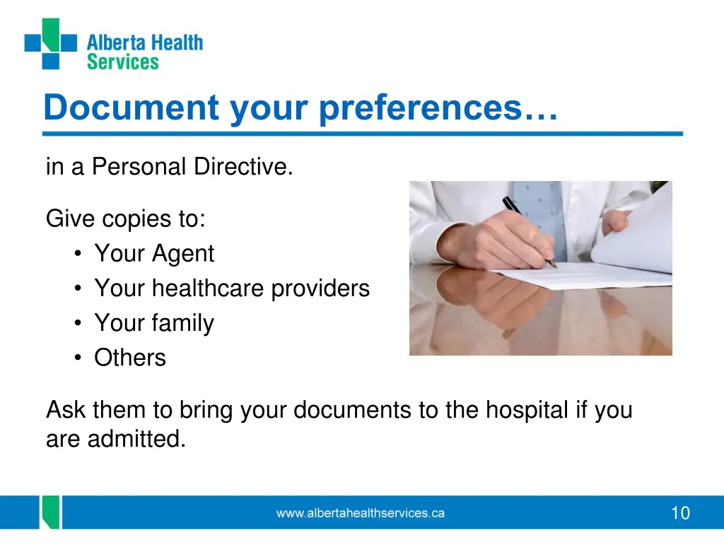 document your preferences