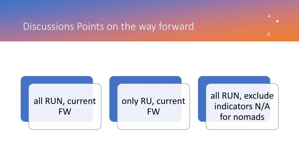 discussions points on the way forward