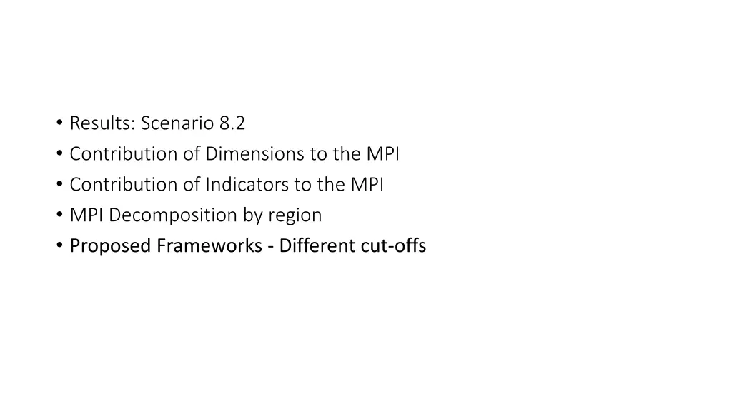 results scenario 8 2 contribution of dimensions