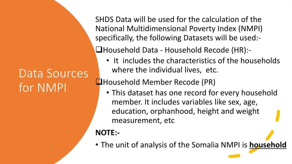 shds data will be used for the calculation