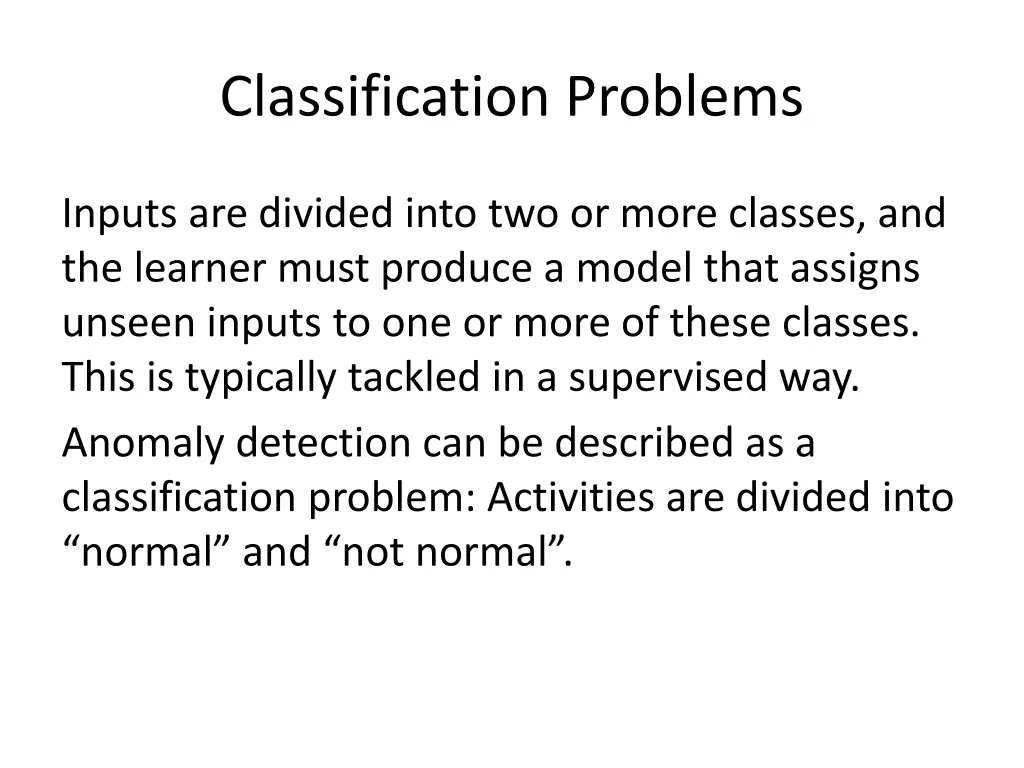 classification problems