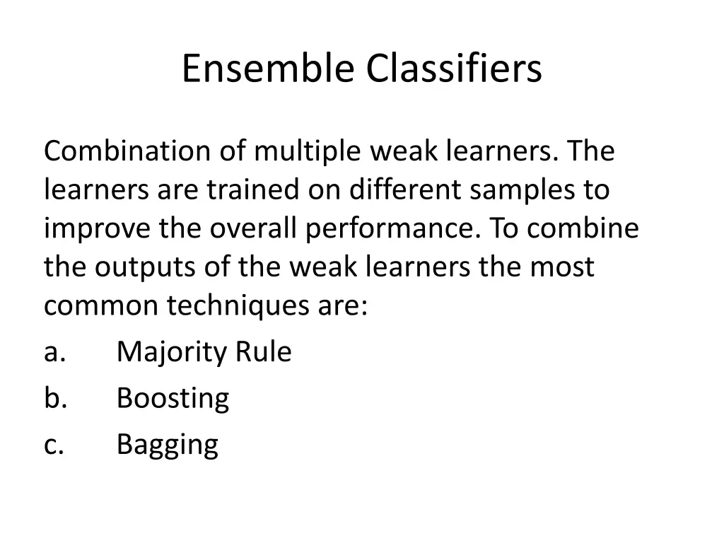 ensemble classifiers