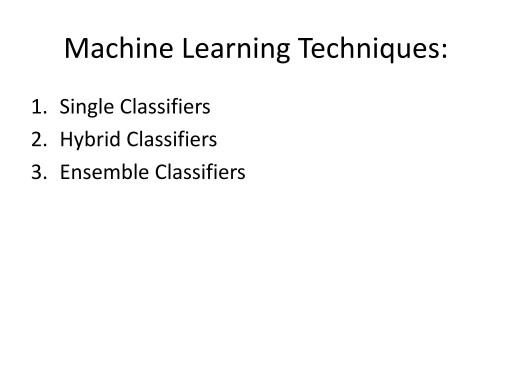 machine learning techniques