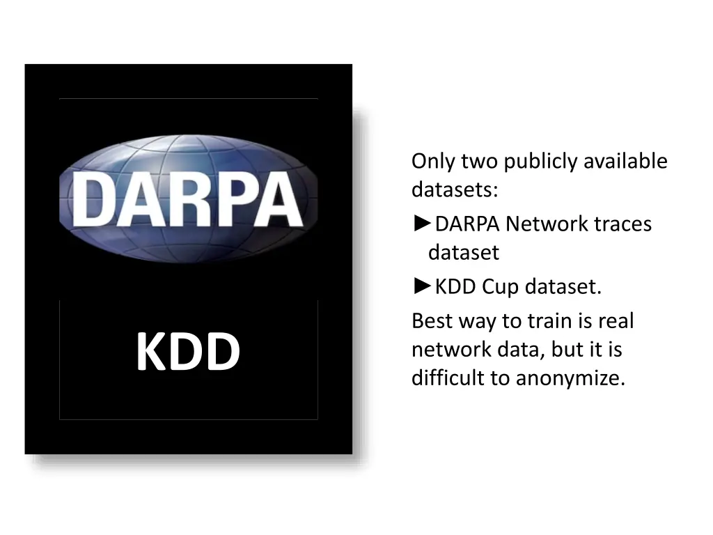 only two publicly available datasets darpa