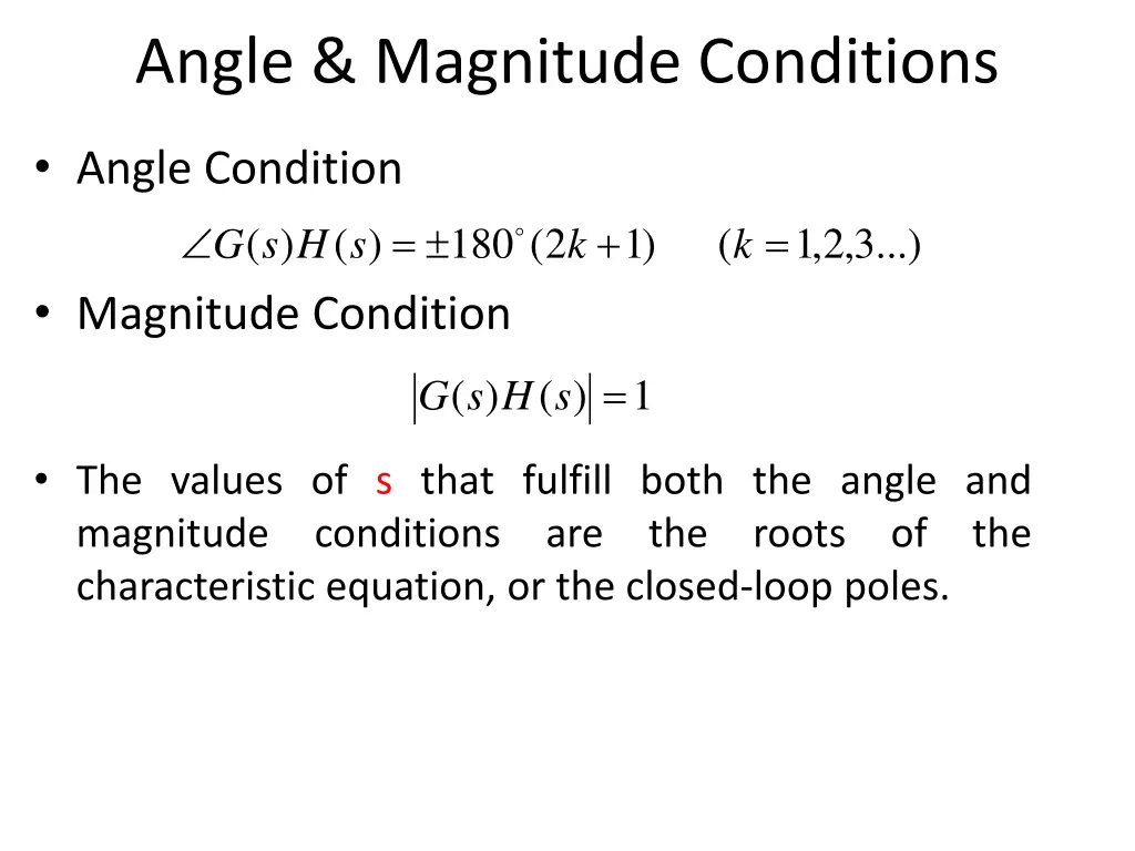 angle magnitude conditions