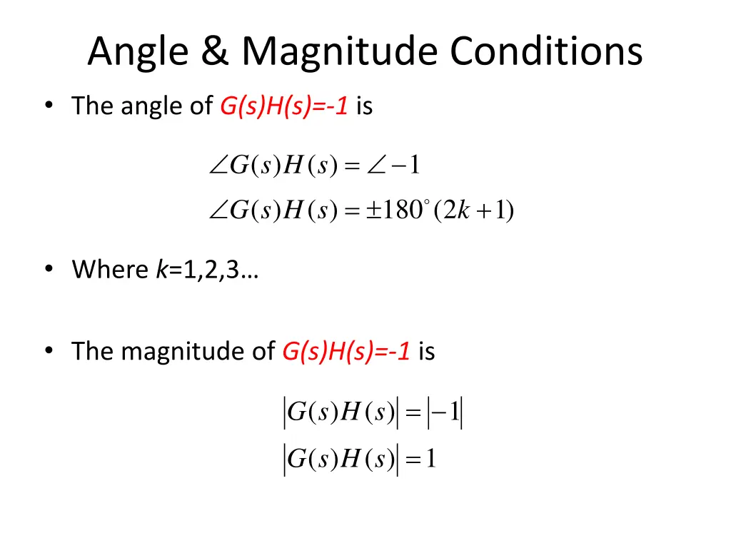 angle magnitude conditions the angle