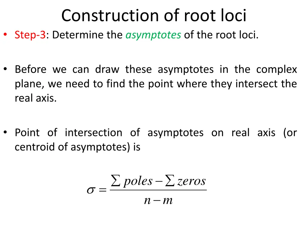 construction of root loci step 3 determine 3