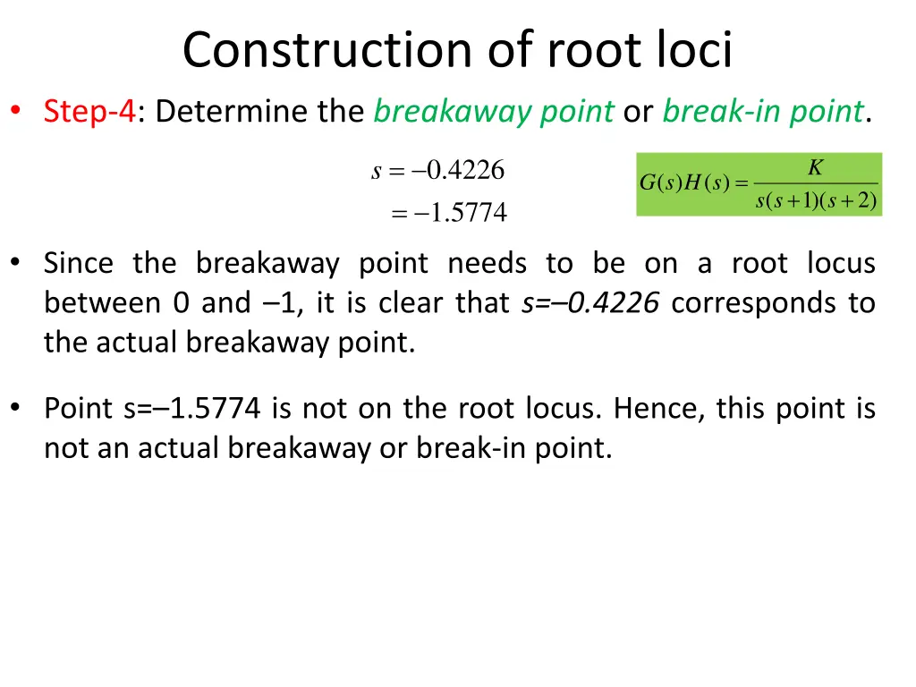 construction of root loci step 4 determine 2