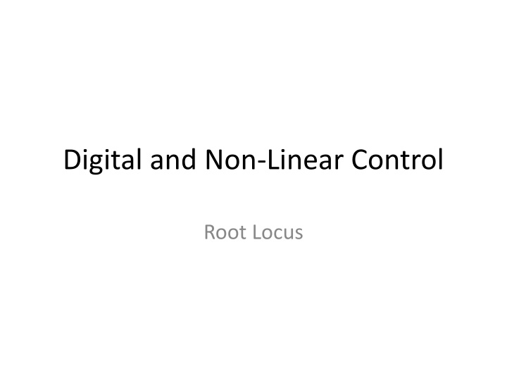 digital and non linear control