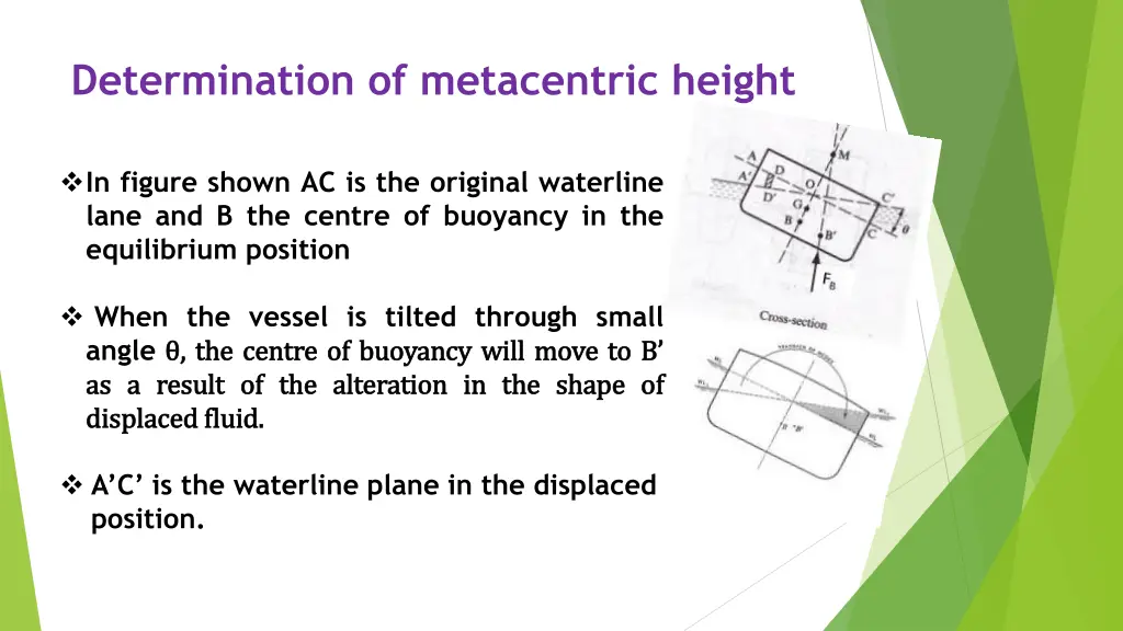 determination of metacentric height