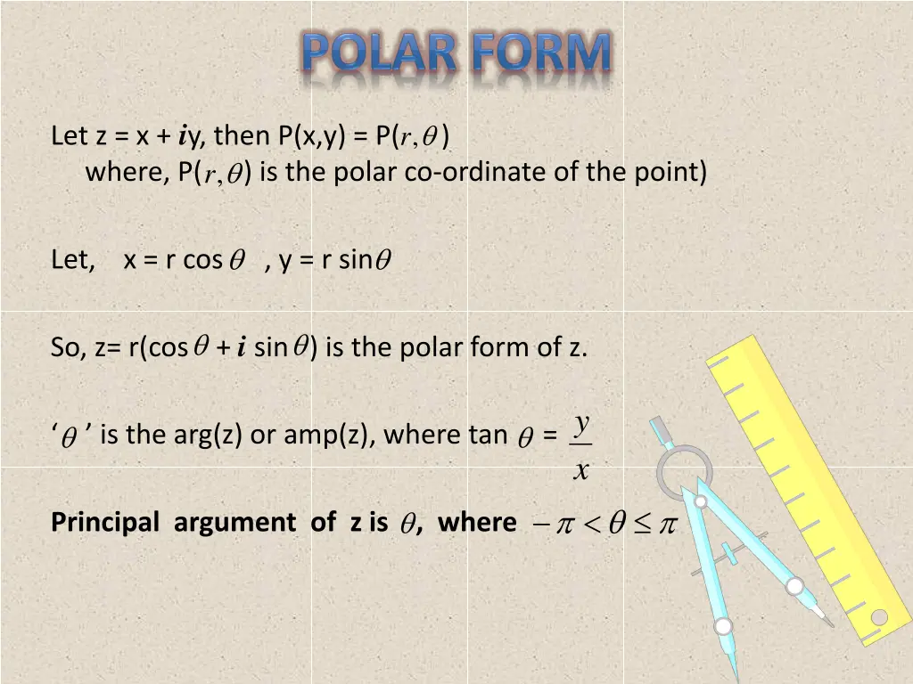 let z x i y then p x y p where p is the polar