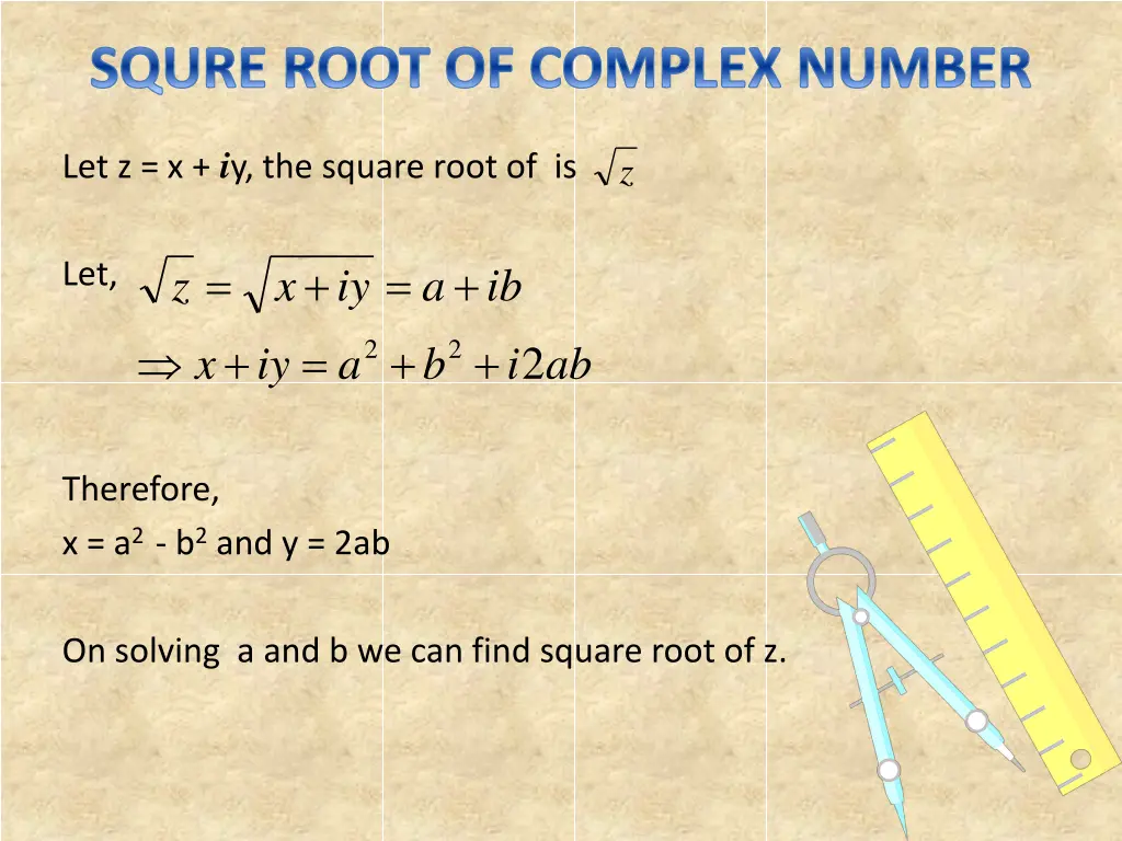 squre root of complex number