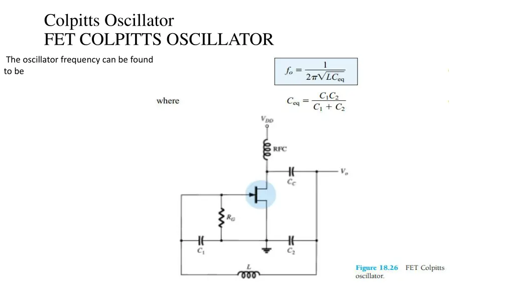 colpitts oscillator fet colpitts oscillator