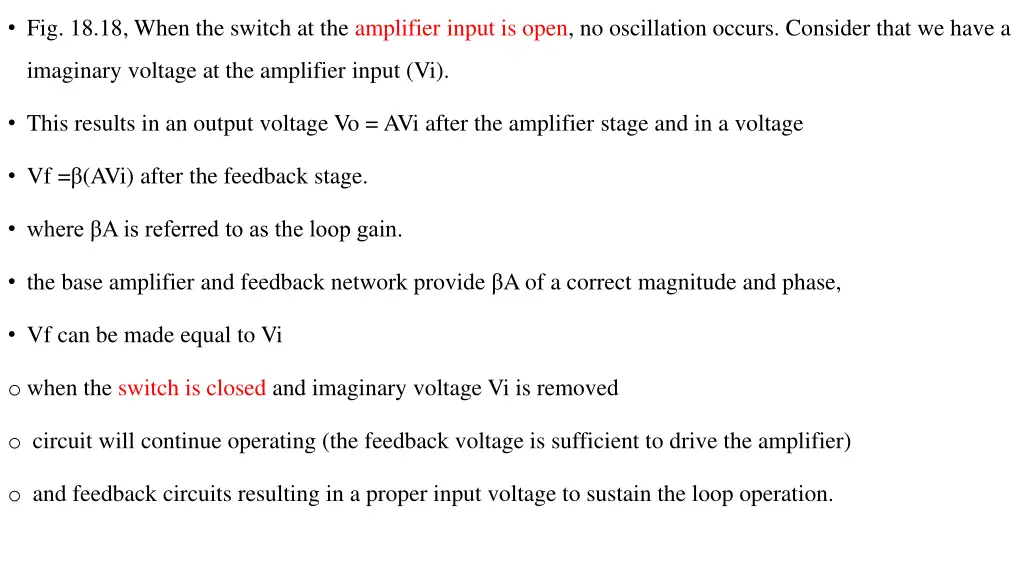 fig 18 18 when the switch at the amplifier input