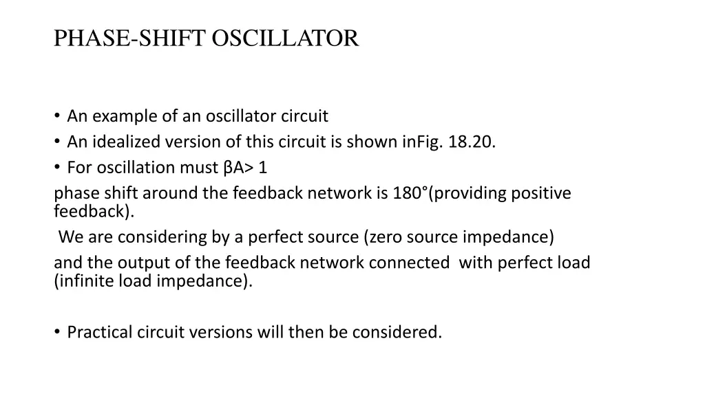 phase shift oscillator