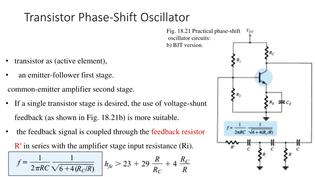 transistor phase shift oscillator