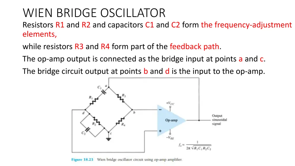 wien bridge oscillator resistors