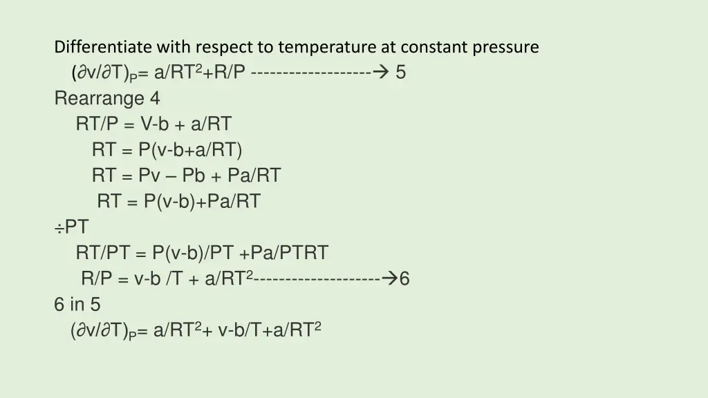 differentiate with respect to temperature