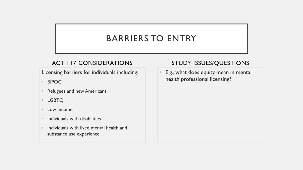 barriers to entry 1