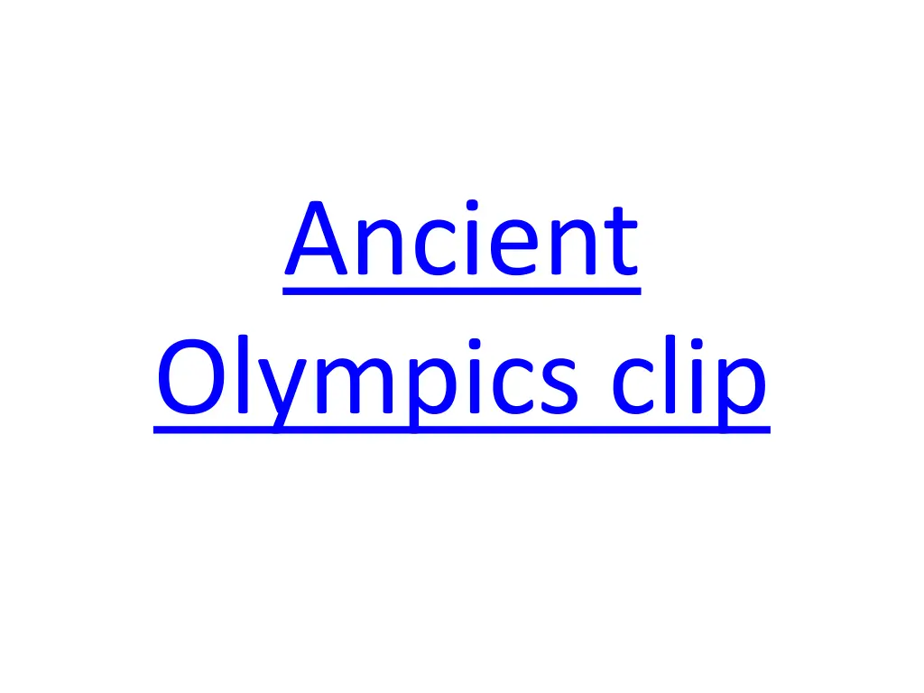 ancient olympics clip