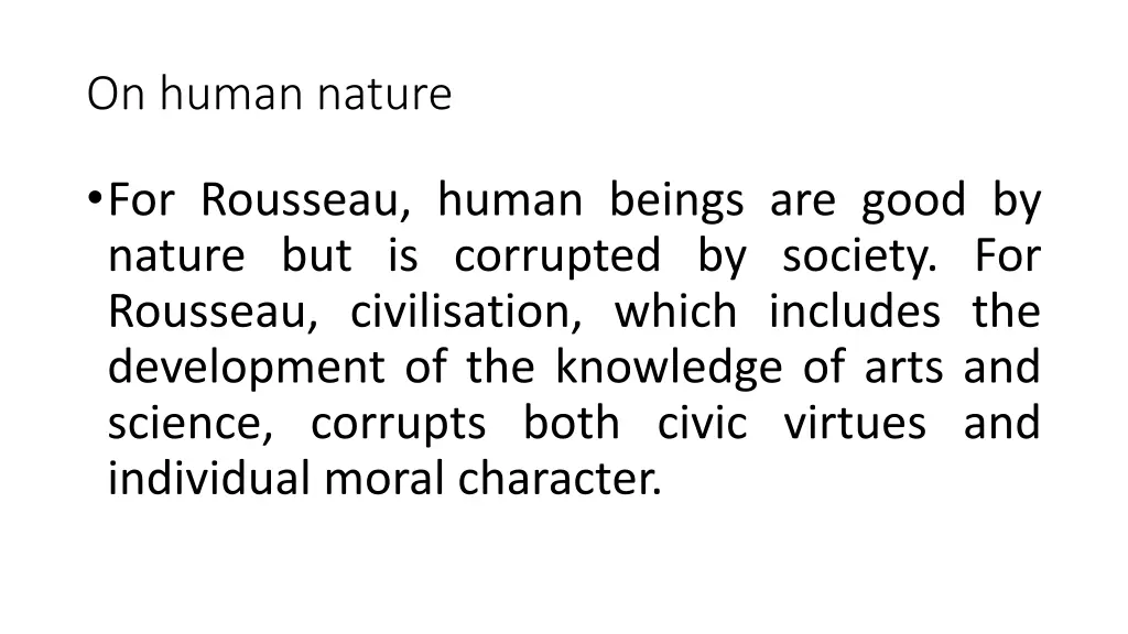 on human nature