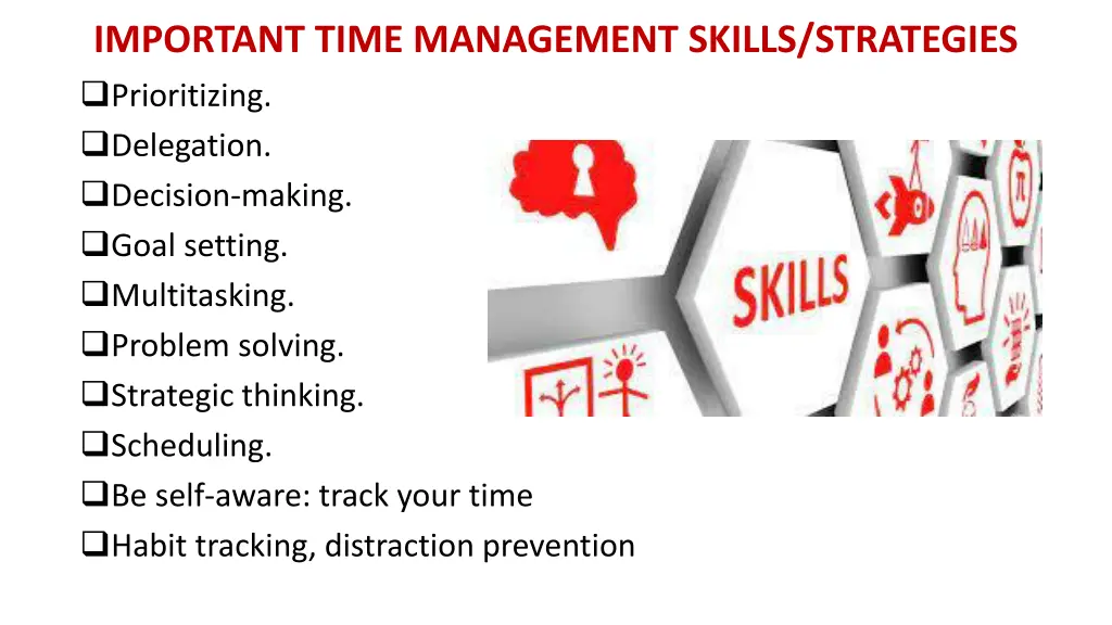 important time management skills strategies