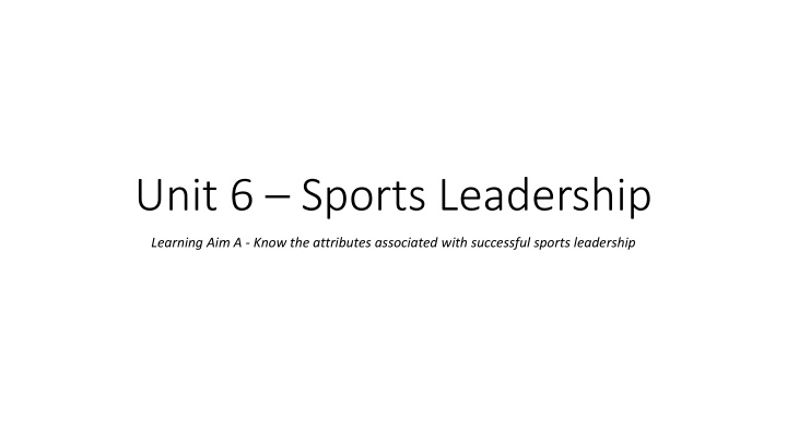 unit 6 sports leadership