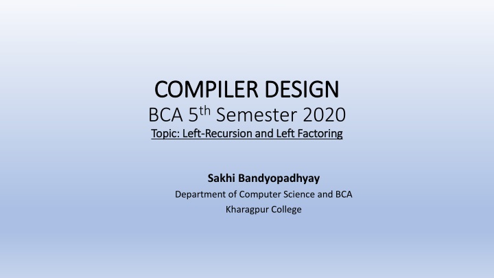 compiler design compiler design bca 5 th semester