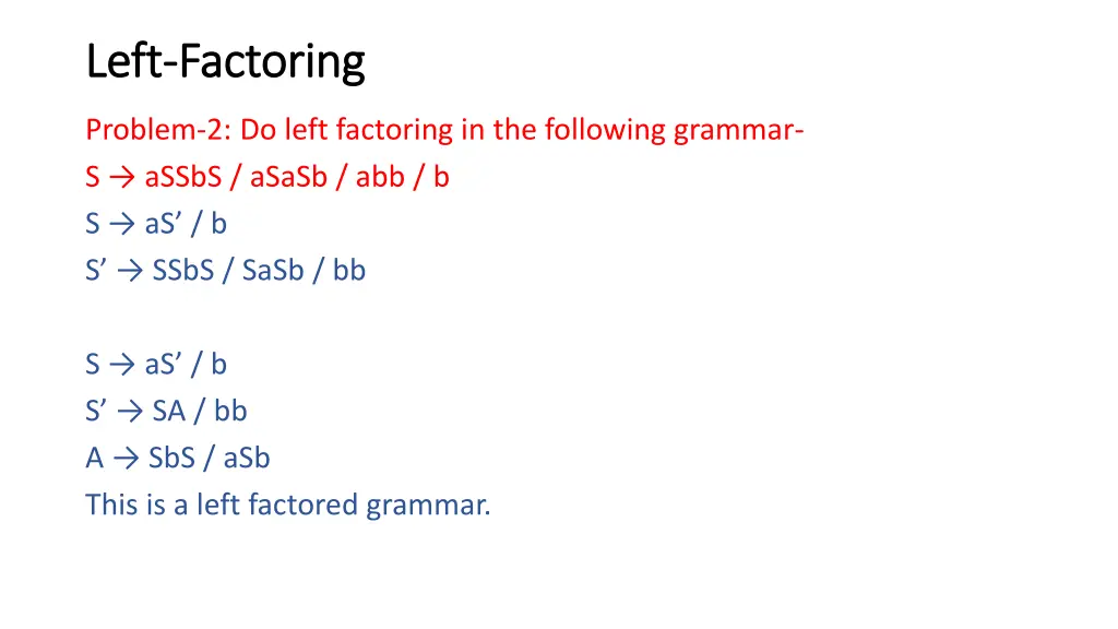 left left factoring factoring 3