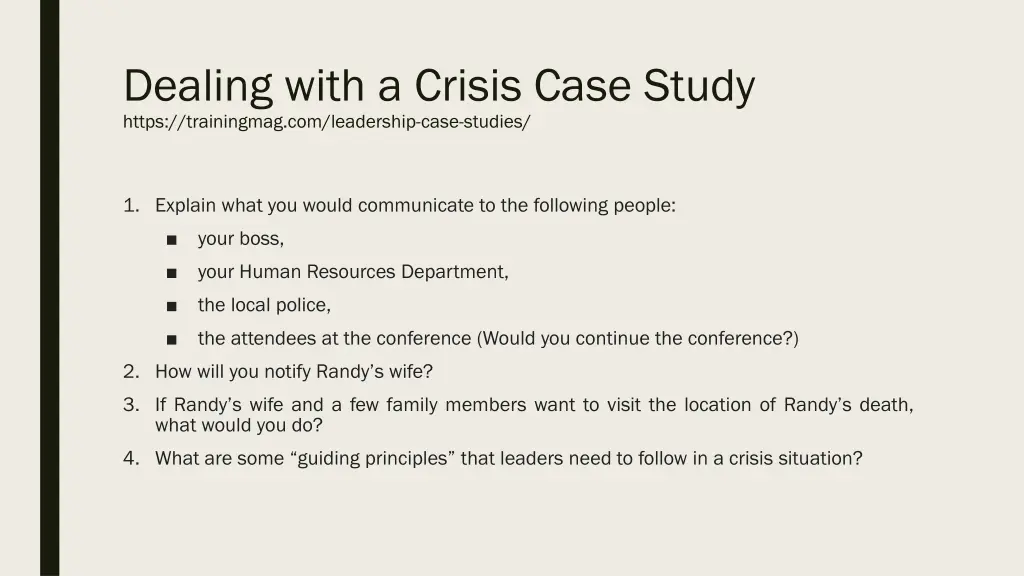 dealing with a crisis case study https