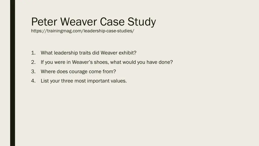 peter weaver case study https trainingmag