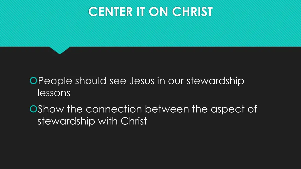 center it on christ