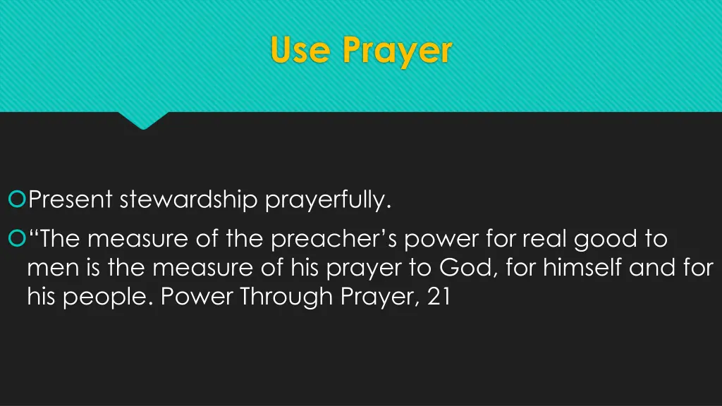 use prayer