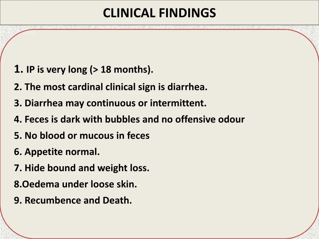 clinical findings