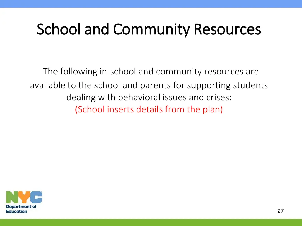 school and community resources school