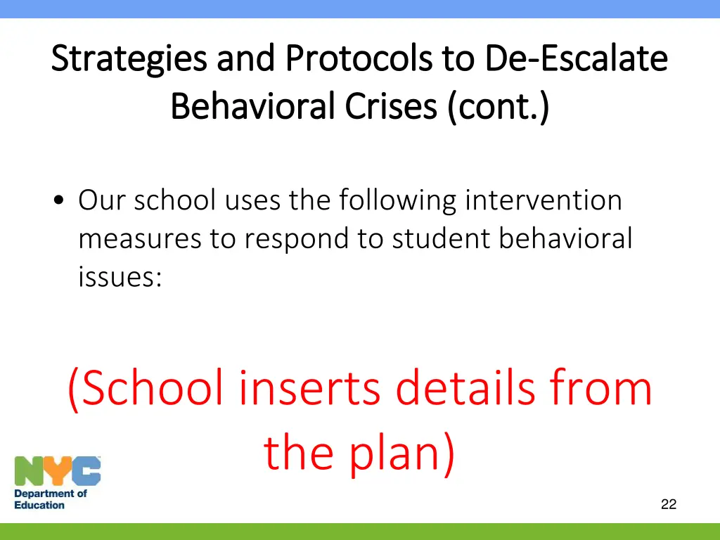 strategies and protocols to de strategies 1