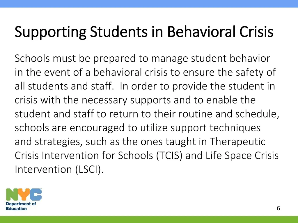 supporting students in behavioral crisis