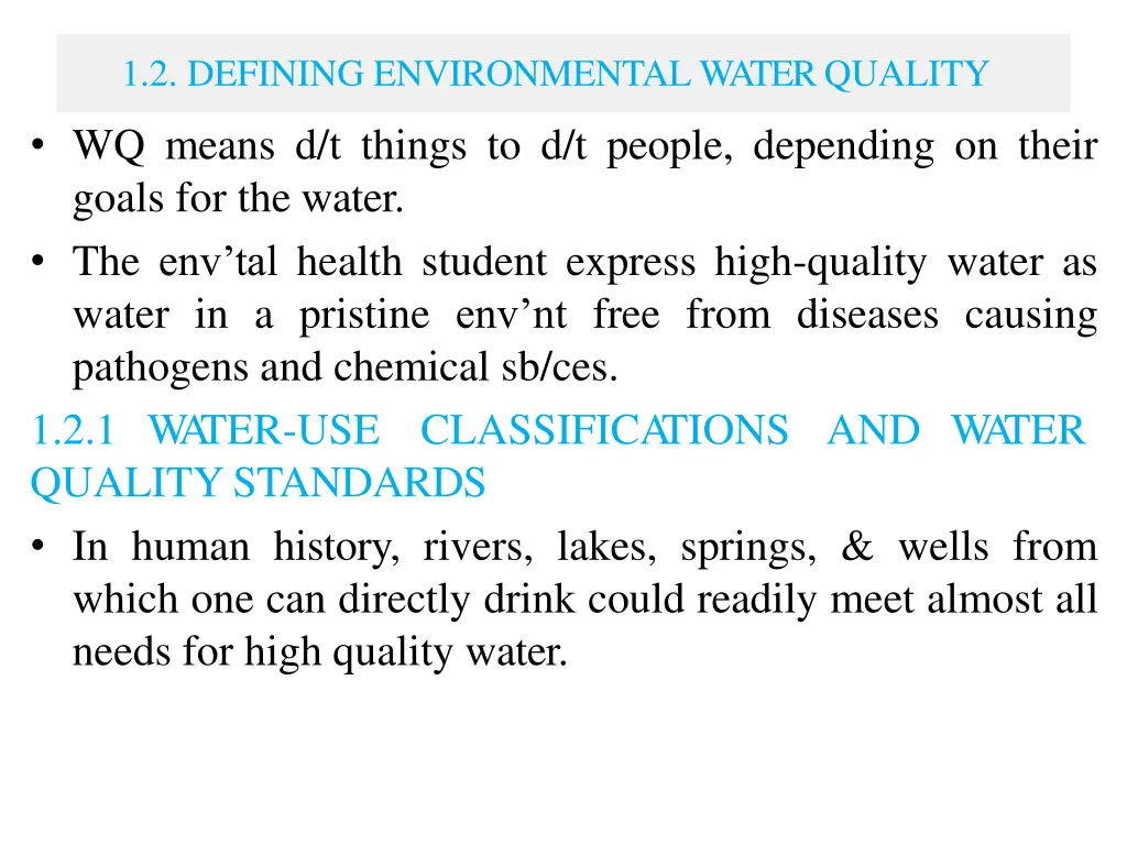 1 2 defining environmental waterquality