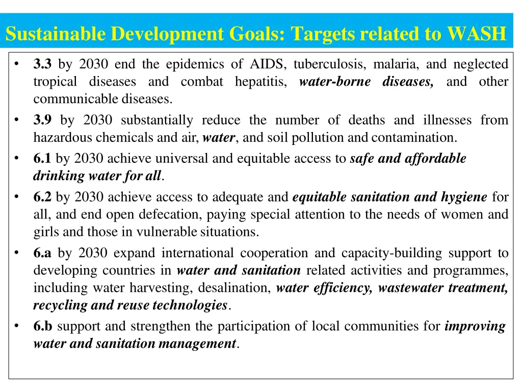 sustainable development goals targets related