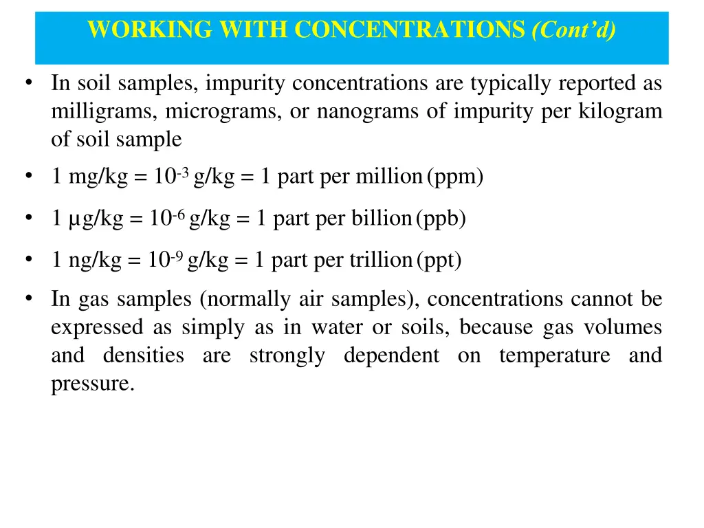 working with concentrations cont d 1