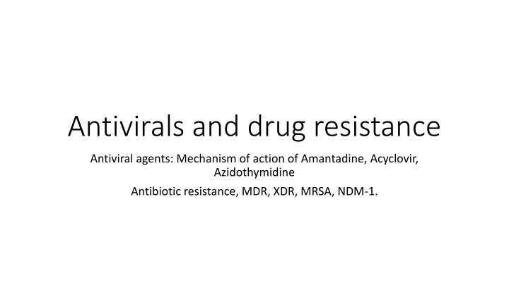 antivirals and drug resistance