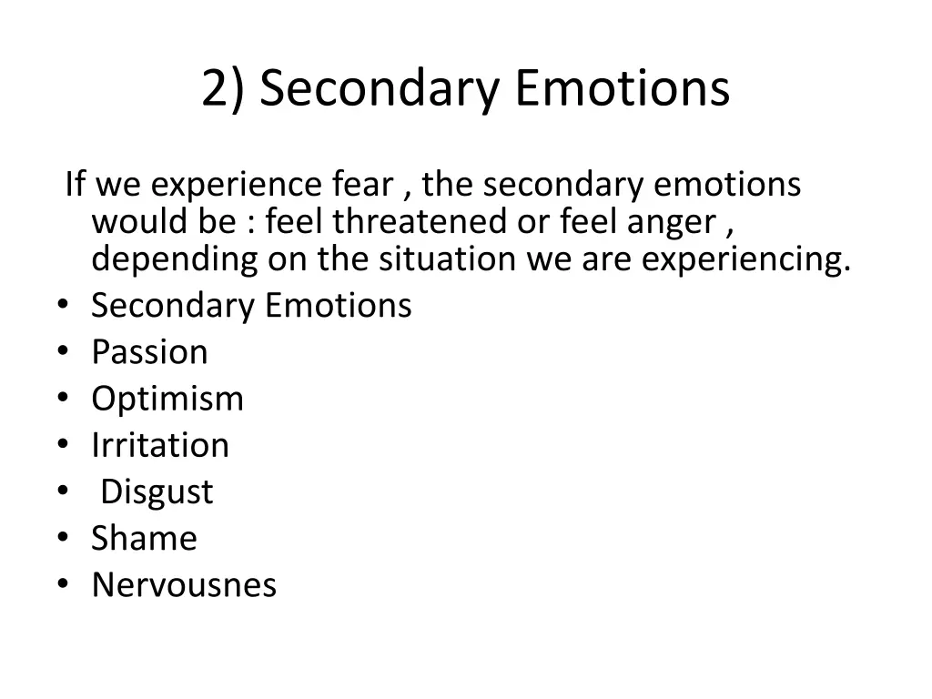 2 secondary emotions