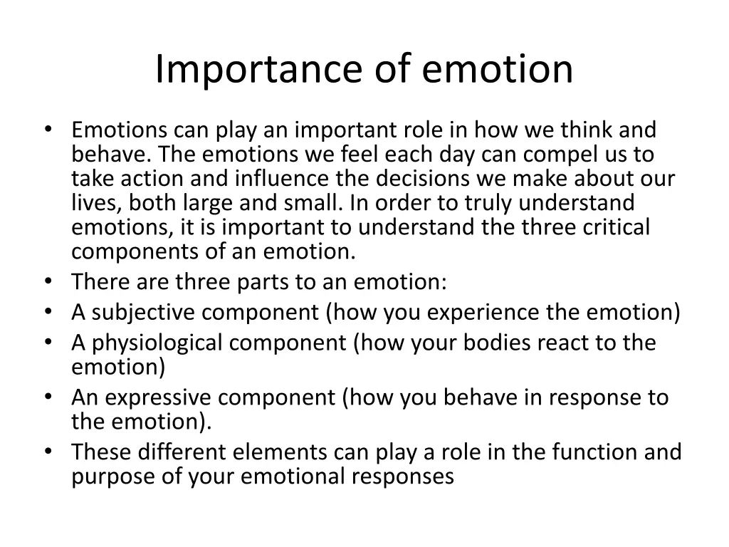 importance of emotion