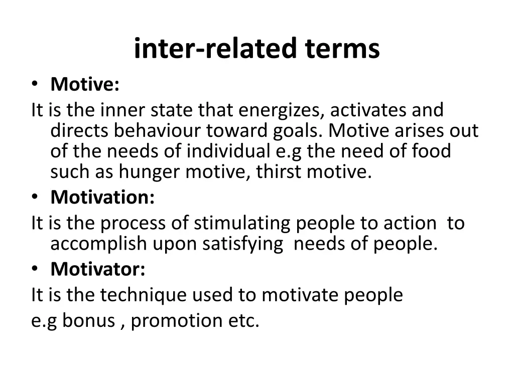 inter related terms