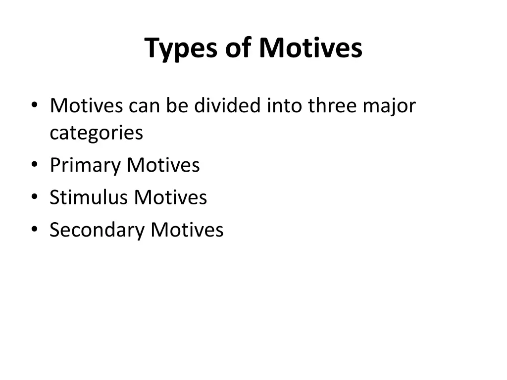 types of motives