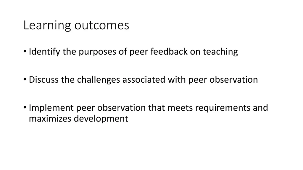 learning outcomes