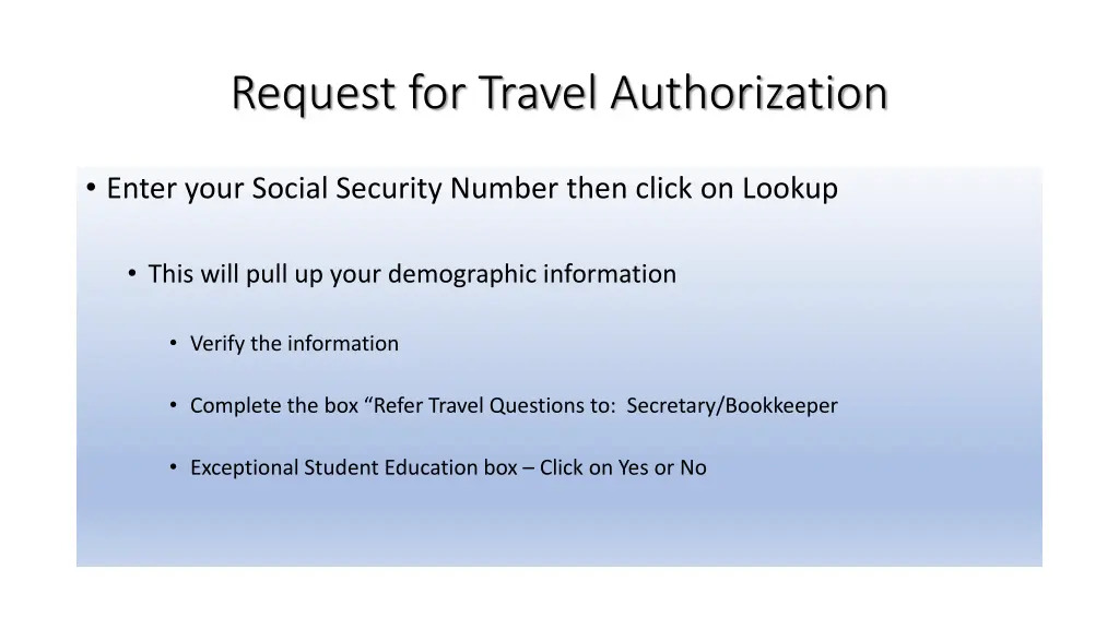 request for travel authorization